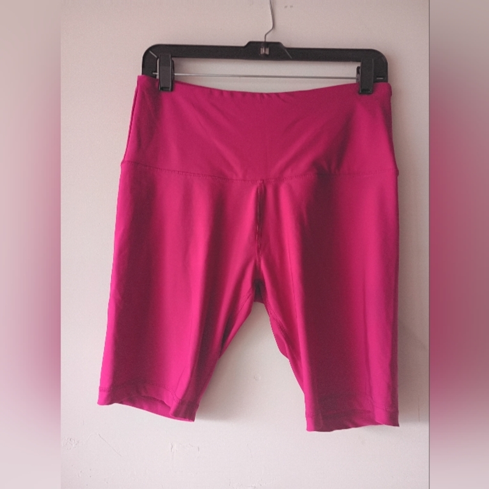VOGO Athletica Hot Pink High-Waist Biker Shorts Women’s Size L Compression Fit - Picture 2 of 9